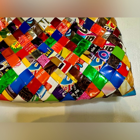 Vintage Nahui Ollin candy wrapper clutch, handmade-no two are alike, Collectible - Picture 3 of 6